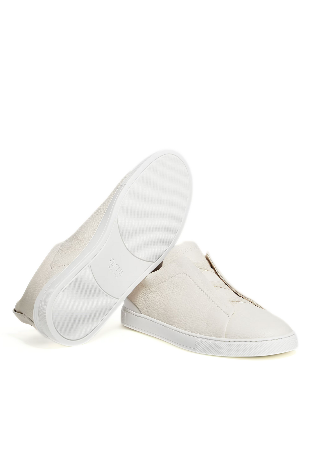 Zegna Triple Stitch Off-White Deerskin man Sneakers